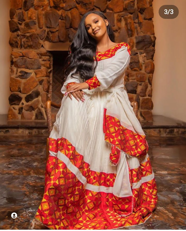 Ethiopian And Eritrean Habesha traditional dress, clothing, kemis ...