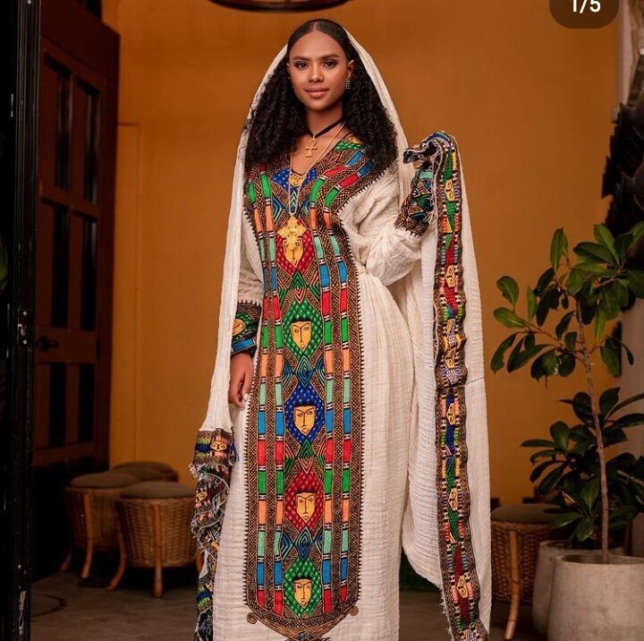 Ethiopian And Eritrean Habesha Traditional Dress Clothing Kemis Ph 5006