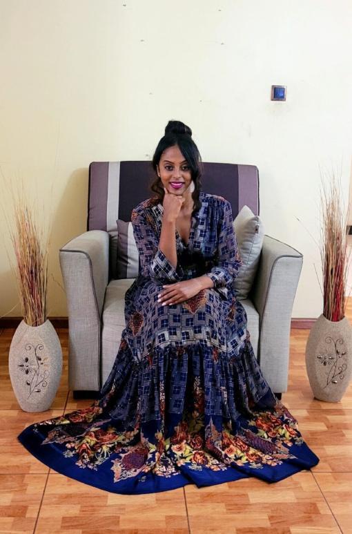 Eritrean and Ethiopian habesha traditional dress Chiffon / Shiffon