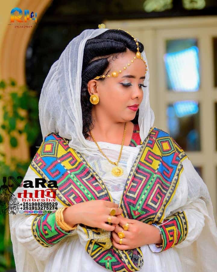 Eritrean And Ethiopian Couple Habesha Traditional Dress Men Coat Shoes And Trouser East Afro 