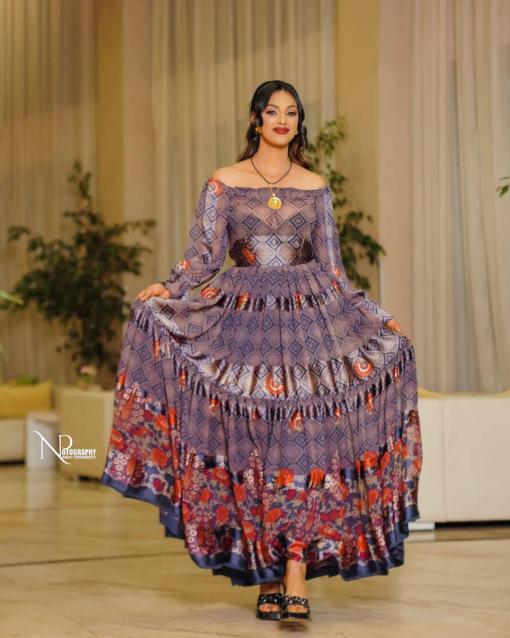 Eritrean and Ethiopian habesha traditional dress Chiffon / Shiffon